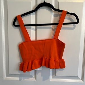 Orange Zara cropped top